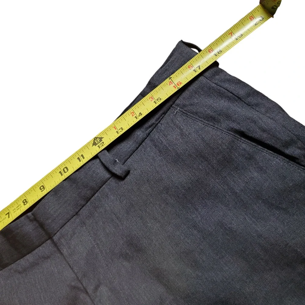 Banana Republic Tailored Fit Dress Pants Mens Black Lined Wool Size 33/26 Hemmed
